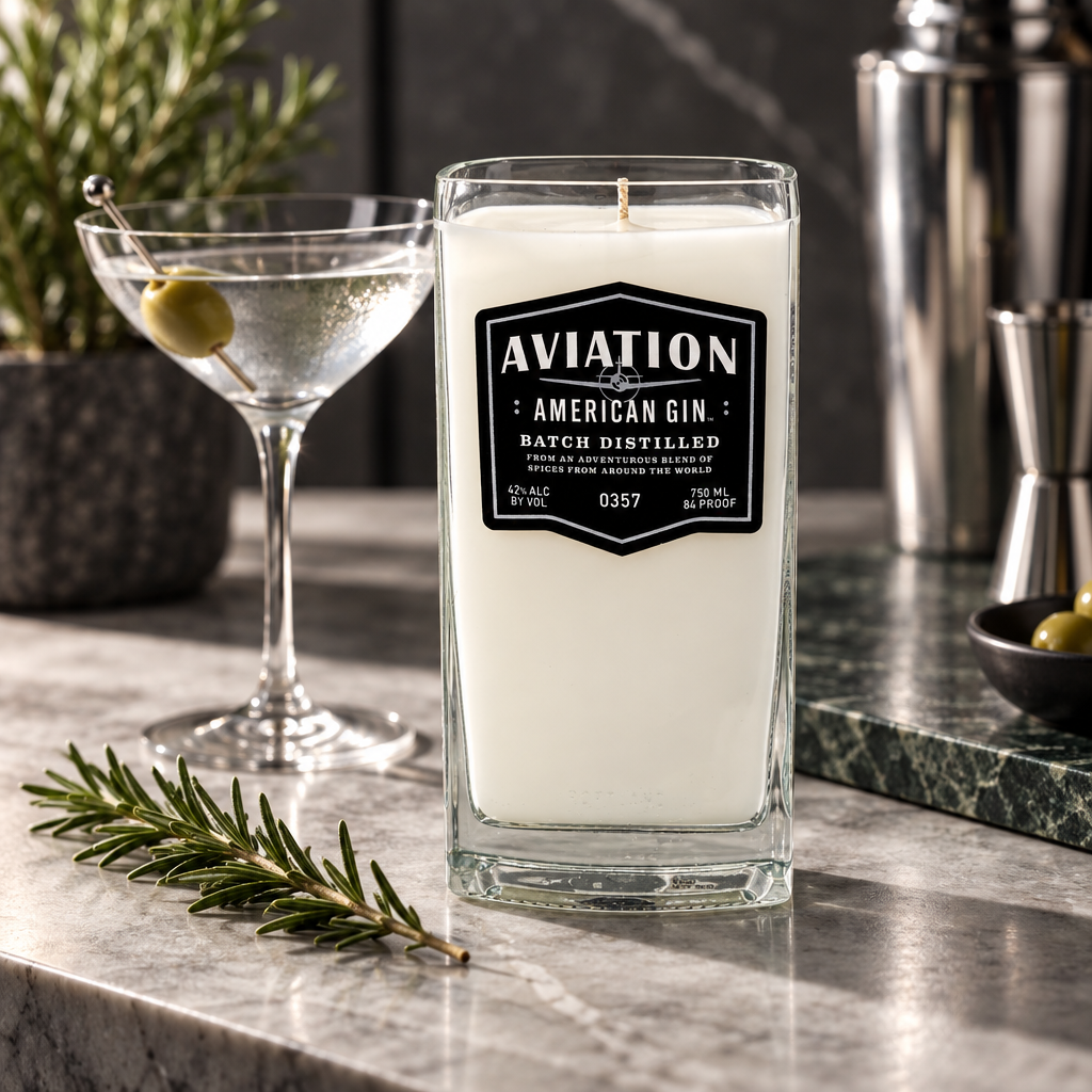 Gin Candles candles arranged in an editorial studio scene